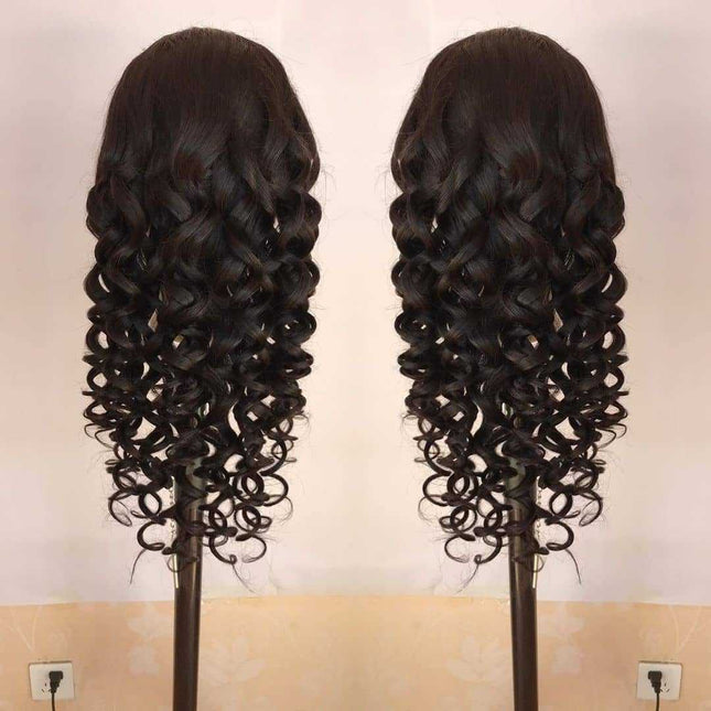 180% Density Full 4x4 Transparent Lace Front Loose Wave Human Hair Wig