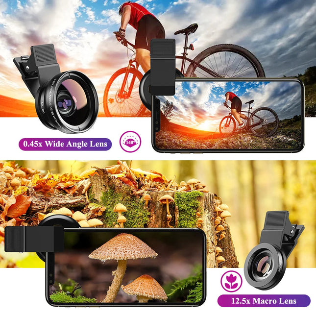 Professional Phone Camera Lens 12.5x Macro Camera Photo HD 0.45x Super