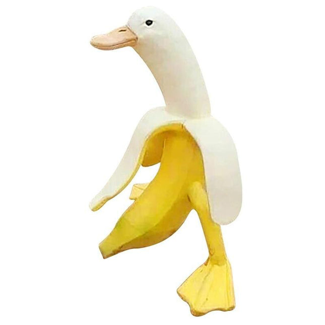 Art Banana Duck Statue Figurines Garden Yard Desktop Decor