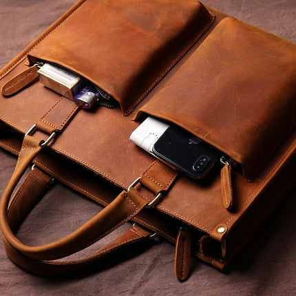 The Dagmar Leather Briefcase | Vintage Leather Messenger Bag