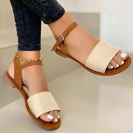 MZ-210623-01 Summer New Products Flat 35-43 Large Size Buckle Casual