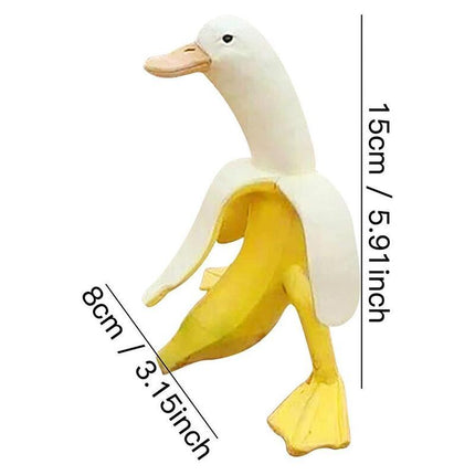 Art Banana Duck Statue Figurines Garden Yard Desktop Decor