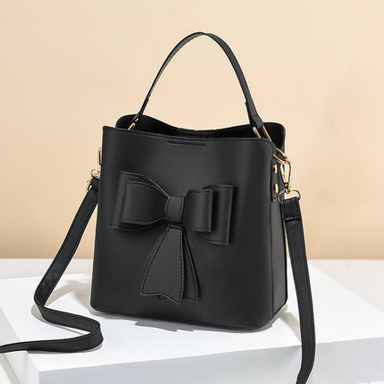 Classic Bucket Bow Women's Crossbody Bag - Large Capacity Portable