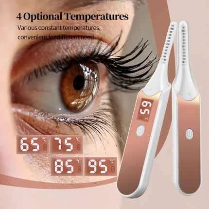 Portable Electric Heated Eyelash Curler Women Makeup Irons Brush
