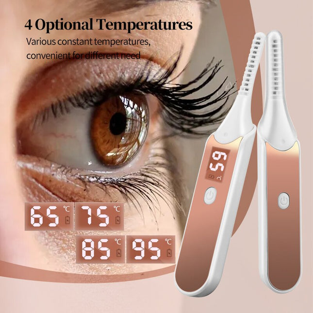 Portable Electric Heated Eyelash Curler Women Makeup Irons Brush