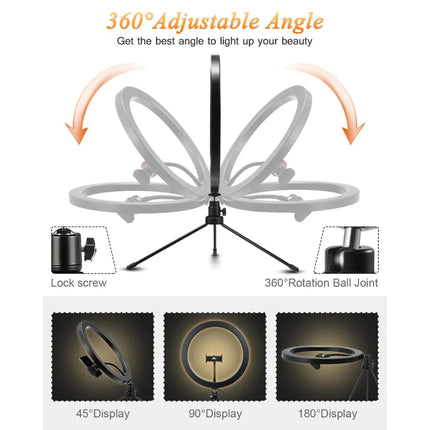 10" Table Top Selfie LED Lamp