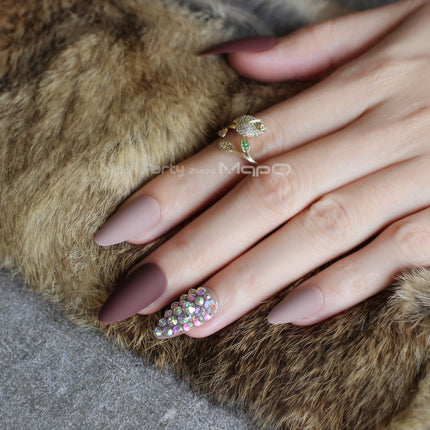Dark coffee full stiletto Press ons