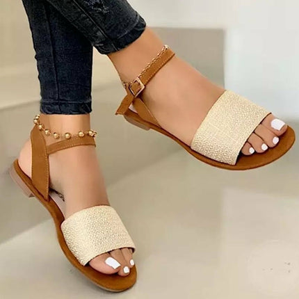 MZ-210623-01 Summer New Products Flat 35-43 Large Size Buckle Casual