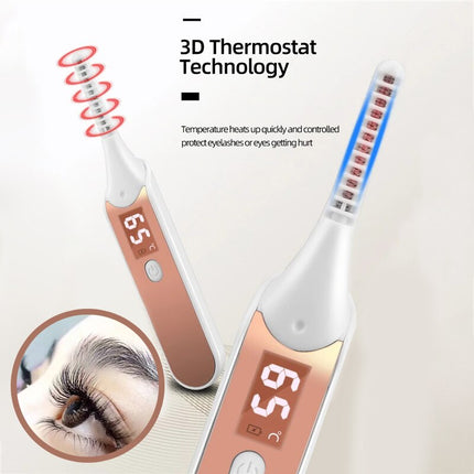Portable Electric Heated Eyelash Curler Women Makeup Irons Brush