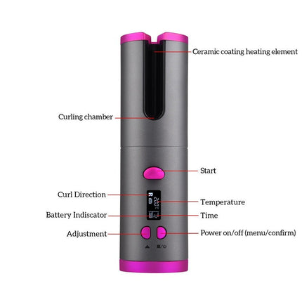 Cordless Automatic Hair Curler Iron Wireless Curling Iron USB