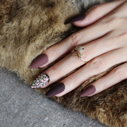 Dark coffee full stiletto Press ons