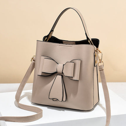 Classic Bucket Bow Women's Crossbody Bag - Large Capacity Portable