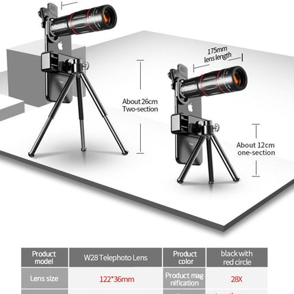 Dragon Bluetooth Ultra HD 28X Zoom Telescope Lens Tripod Kit