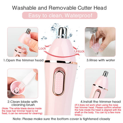 4 in 1 Electric Shaver For Women Hair Removal Rechargeable Trimmer For