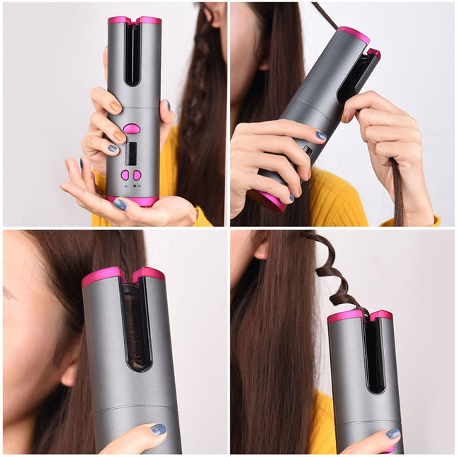 Cordless Automatic Hair Curler Iron Wireless Curling Iron USB