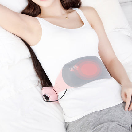 Portable USB Heated Belt Vibration Massage Warm Treatment Body Heating