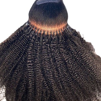 Mongalian Afro Kinky Curly i Tip Microlinks Braiding Human Hair Extens