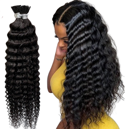 Loose Deep Wave Human Hair i Tip Microlinks Bulk Braiding Human Hair B