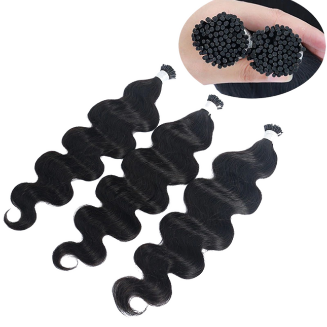Body Wave Human Hair i Tip Microlinks Bulk Braiding Human Hair Bundles