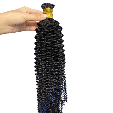 Kinky Curly Human Hair i Tip Microlinks Bulk Braiding Human Hair Bundl