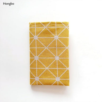 Hongbo 1 Pcs Plaid Cotton Placemat Japanese Fashion Style Fabric Table