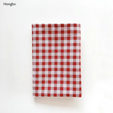 Hongbo 1 Pcs Plaid Cotton Placemat Japanese Fashion Style Fabric Table