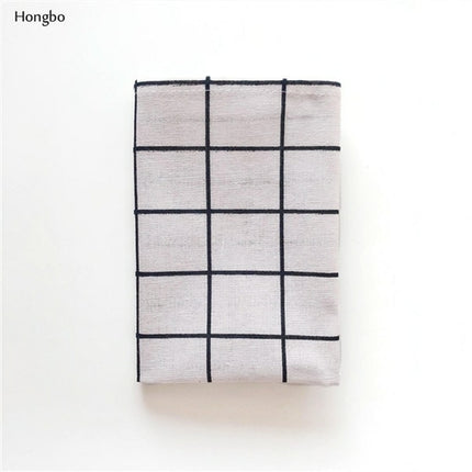 Hongbo 1 Pcs Plaid Cotton Placemat Japanese Fashion Style Fabric Table