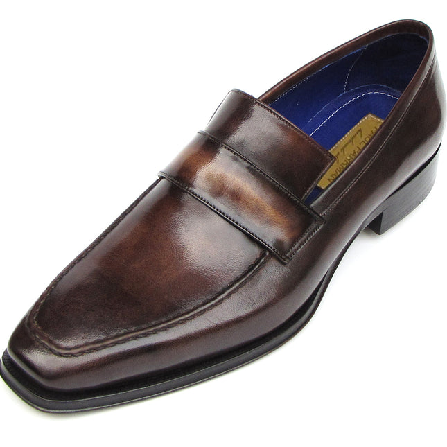 Paul Parkman Men's Loafer Bronze Hand Painted Shoes (ID#012-BRNZ)
