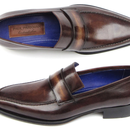 Paul Parkman Men's Loafer Bronze Hand Painted Shoes (ID#012-BRNZ)