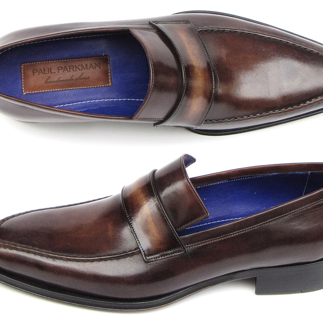 Paul Parkman Men's Loafer Bronze Hand Painted Shoes (ID#012-BRNZ)