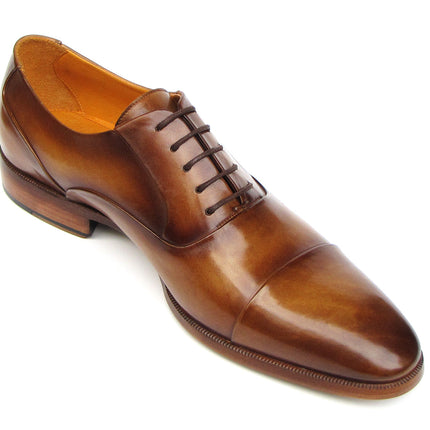 Paul Parkman Men's Captoe Oxfords Brown Leather (ID#074-CML)