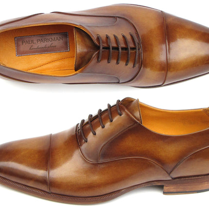 Paul Parkman Men's Captoe Oxfords Brown Leather (ID#074-CML)