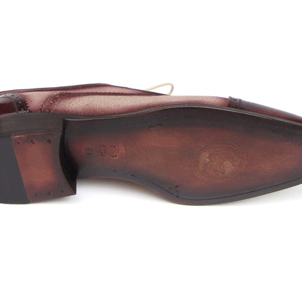Paul Parkman Captoe Oxfords Bordeaux, Beige (ID#024-BRR)