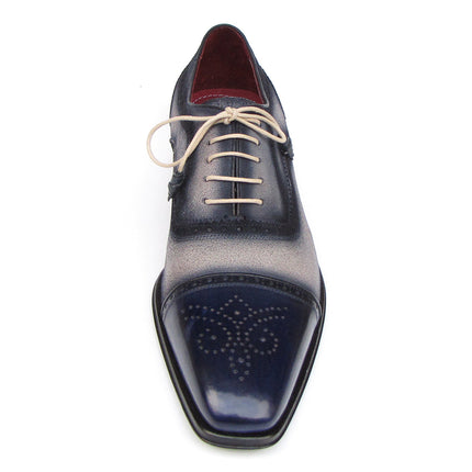 Paul Parkman Captoe Oxfords Navy, Beige (ID#024-BLS)