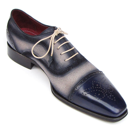 Paul Parkman Captoe Oxfords Navy, Beige (ID#024-BLS)