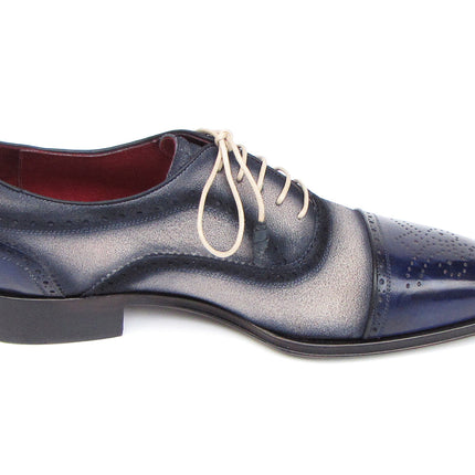 Paul Parkman Captoe Oxfords Navy, Beige (ID#024-BLS)