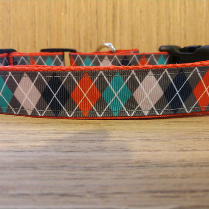 Collar and Leash Combo/ Large/ Argyle