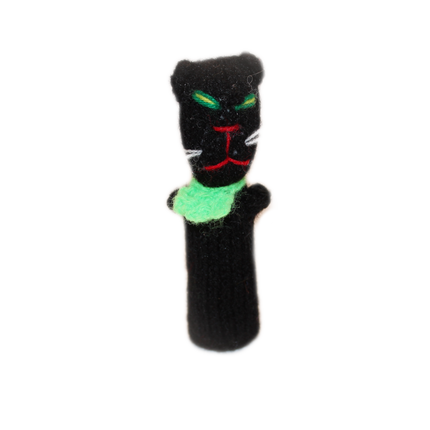 Black Cat (with bow) Finger Puppet