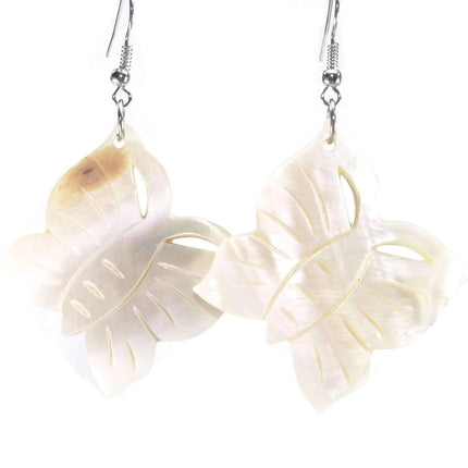 Mother of Pearl Carved Butterfly Earrings