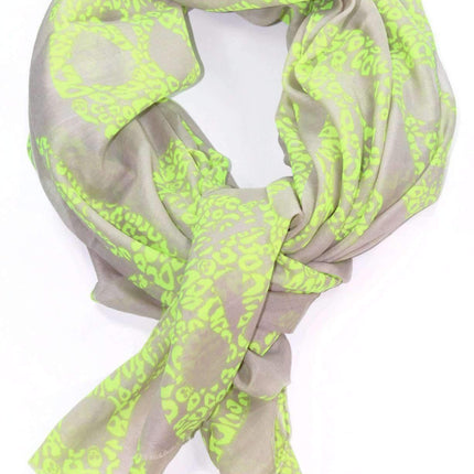 Lime Green Skull Scarf