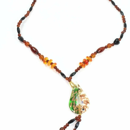 Pear Pendant Gypsy Style Shimmer Necklace