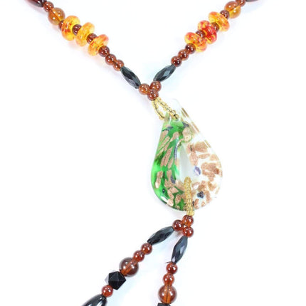 Pear Pendant Gypsy Style Shimmer Necklace