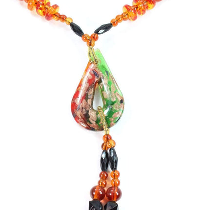 Pear Pendant Gypsy Style Shimmer Necklace