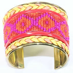 Pink/Orange/Red / Tribal / Beads