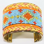 Orange/Blue/Yellow / Tribal / Beads