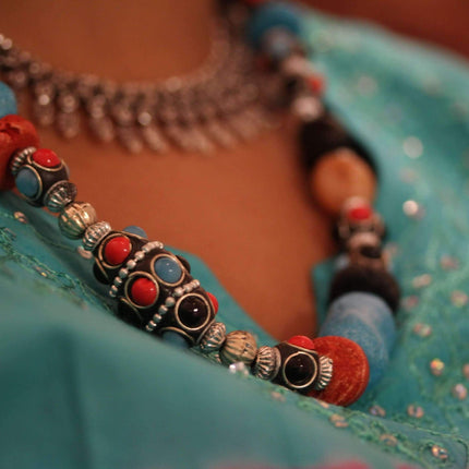 Eastern Flare Resin Beads & Charms Necklace