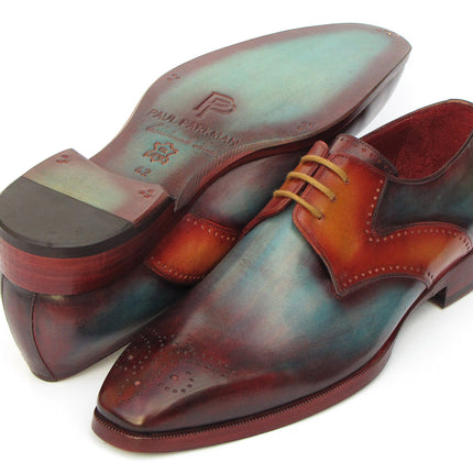 Paul Parkman Men's Multi-color Medallion Toe Derby Shoes (ID#6584-MIX)