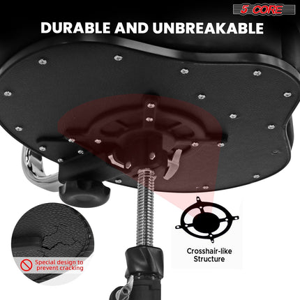 5Core Drum Throne Padded Guitar Stool Backrest Drummer Seat for Adults
