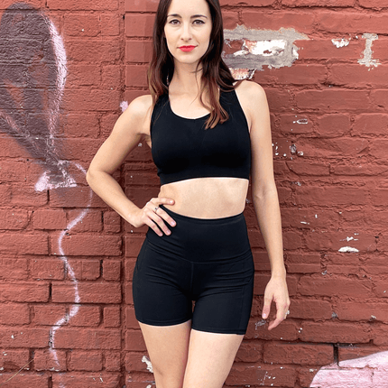 Jolie High-Waisted Athletic Shorts with Hip Pockets