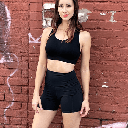 Jolie High-Waisted Athletic Shorts with Hip Pockets
